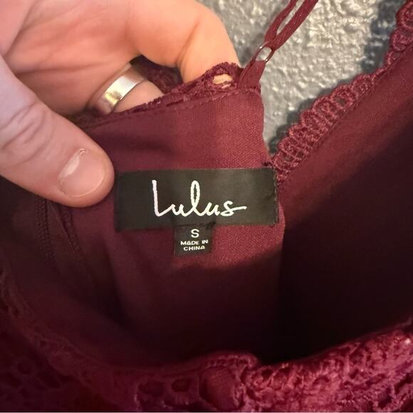 Lulu's NWT Madalyn Burgundy Lace Maxi Dress Size S - Picture 8 of 11